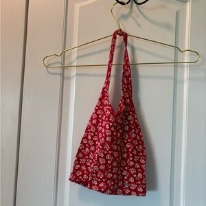 Hollister Red Floral Crop Top